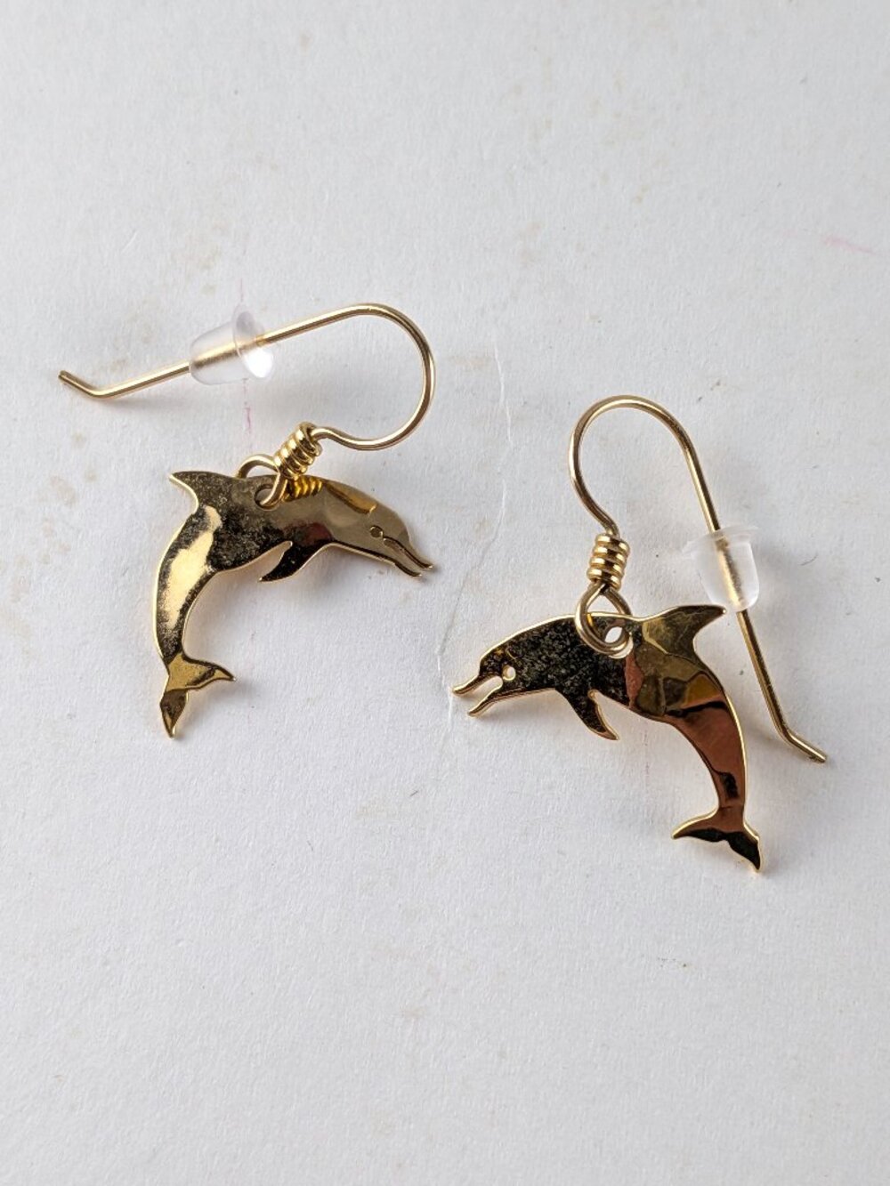 Vintage Wild Bryde Gold-tone Dolphin Earrings